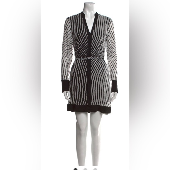 Reiss Tia Black and White Striped Mini Dress NWT - Picture 7 of 14